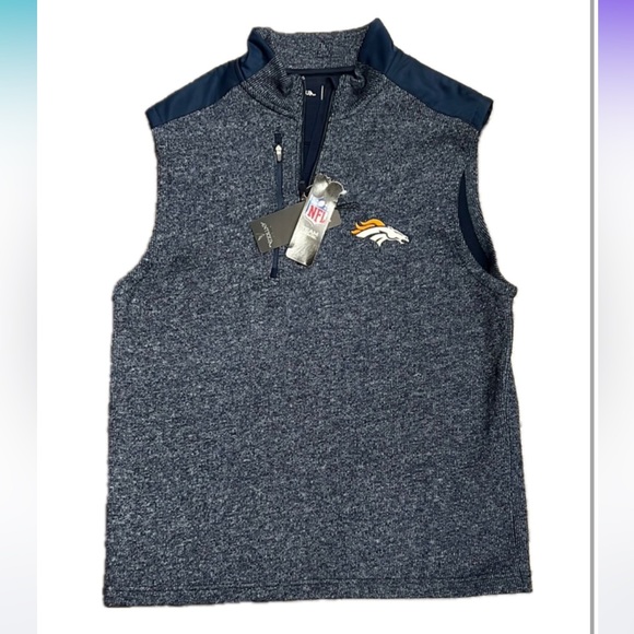 Men’s licensed NFL Denver Broncos blue Sleeveless Pullover
